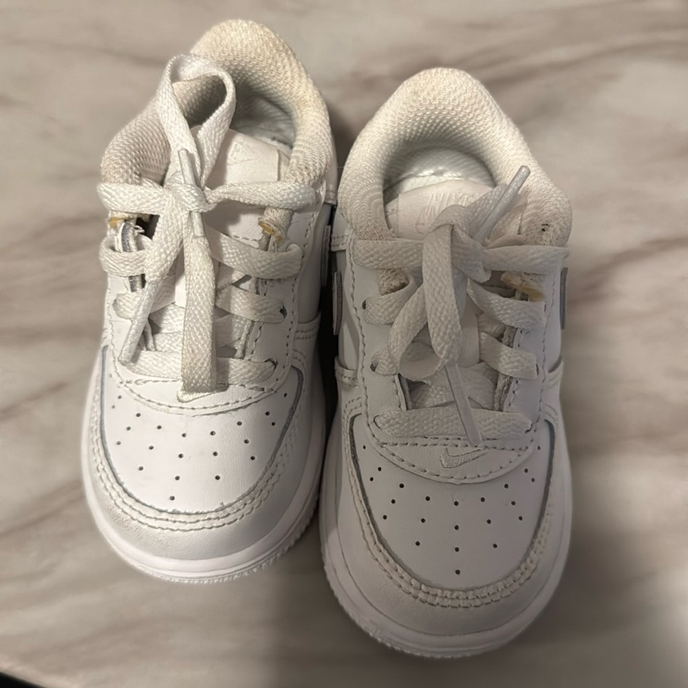 Size 5C Baby/Toddler White Nike Air Force 1’s
